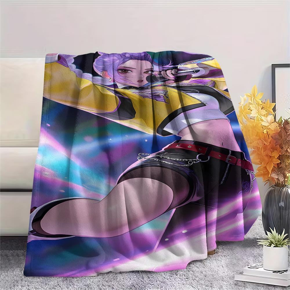 1pz Coperta in Flanella con Stampa Kpop Demon Hunters, Alta Qualità, Per Tutte le Stagioni, Decorazione per la Casa, Calore e Comfort, Perfetta per Regali di Natale