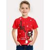 Fashionable Summer Children's T-shirt Colorful Christmas Collection Animals Printing Soft Comfortable Breathable Round Neck Short Sleeved T-shirt