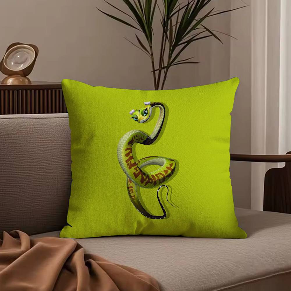 

K-Kung Fu P-Panda Pillow Case Anti-dustmite Pillowcase Invisible zipper silky short plush Sofa cushion cover 30cmx30cm