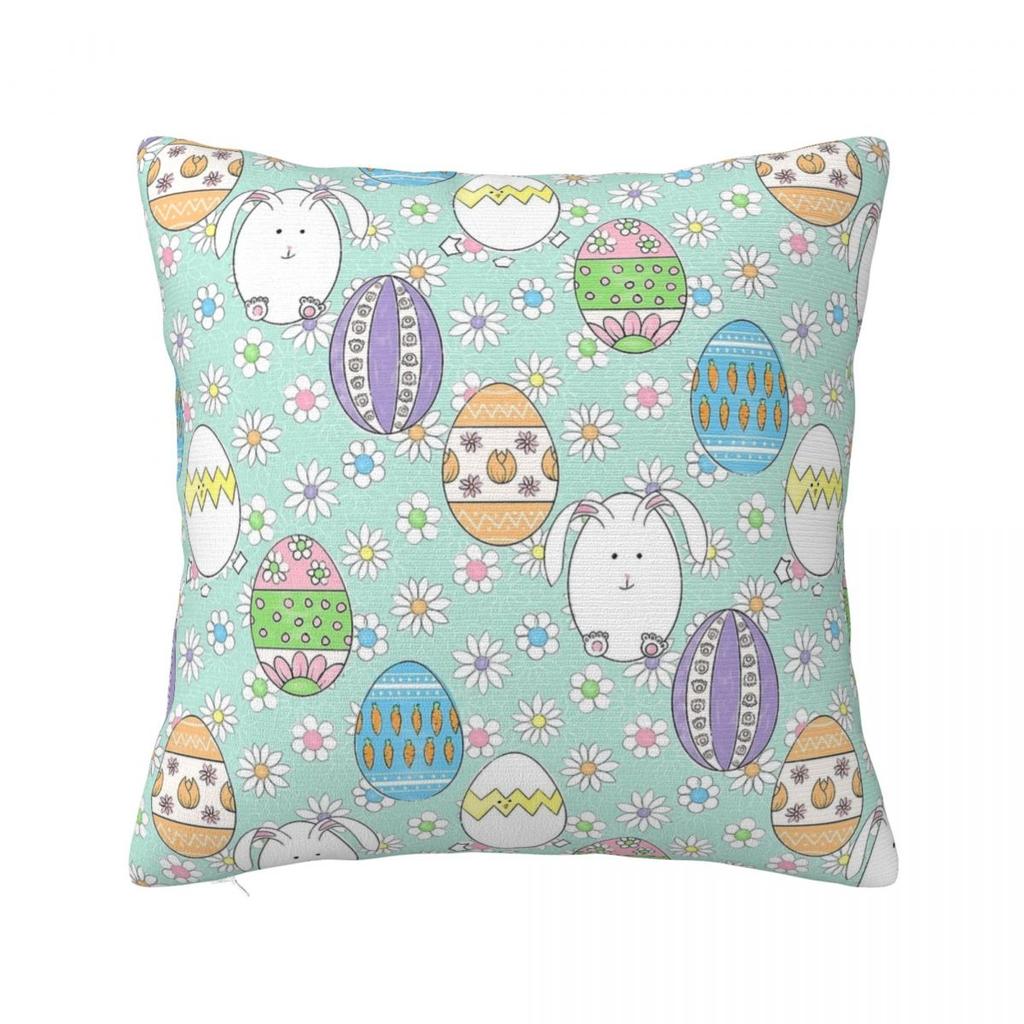 Easter Rabbit Bunny Pillowcases Sofa Cute Cushion Cover Funny Home Decoration Throw Pillow Case 40*40