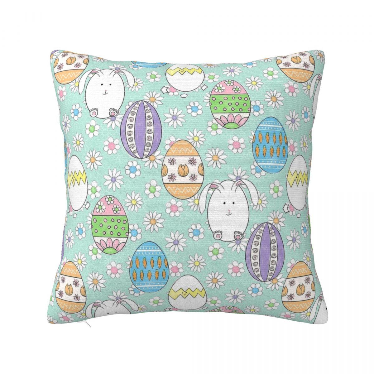 Пасхальное яйцо кролик зайчик квадратные наволочки милые чехлы для подушек модная молния декоративная наволочка для сиденья 18 12x12Inch