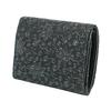 Inden Bill Compartment Coin Deerskin Black with Black Clematis [Inden-ya] Bi-fold Wallet, H, Box-type Purse, Leather, Lacquer, Pattern, 2204-01-169