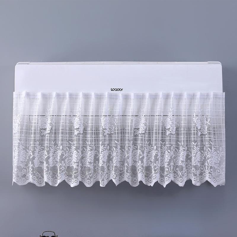 Biely čipkovaný kryt na klimatizáciu 1,5 HP - Elegantná ochrana proti prachu a vetru do spálne.