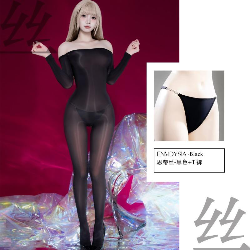 Sexy underwear Endis "hidden" oily needles, nude tights, see-through oily full-body stockings