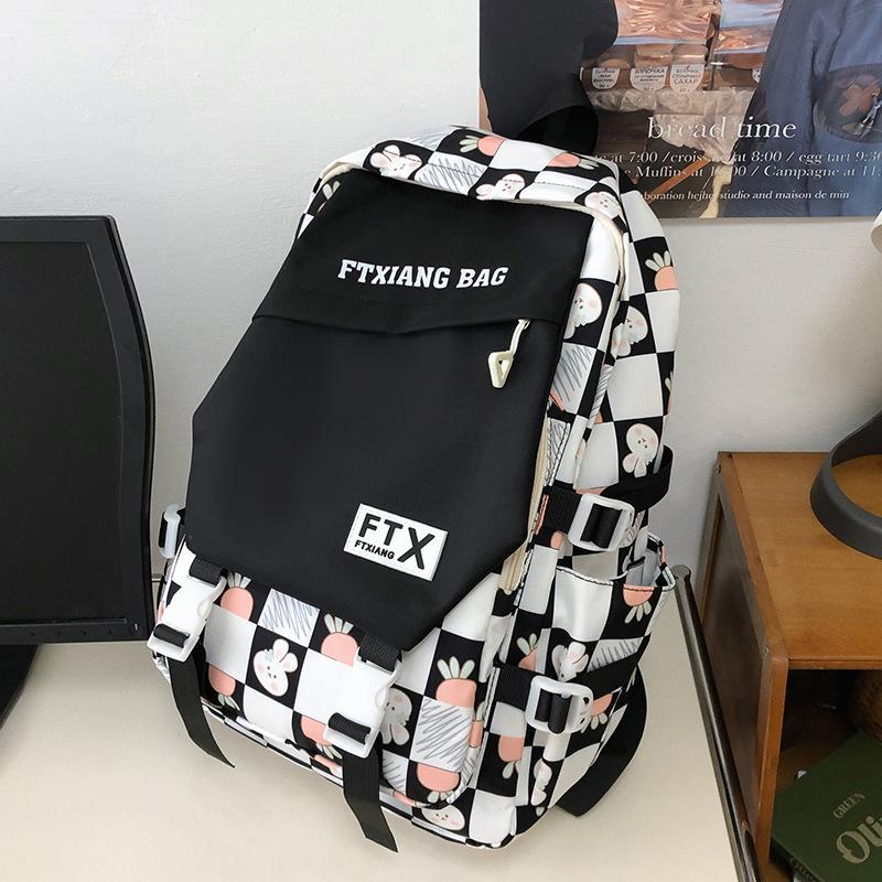 School Bag Elementary School Girl Junior High School Student High School Student College Student Cute Backpack Contrast Color Backpack