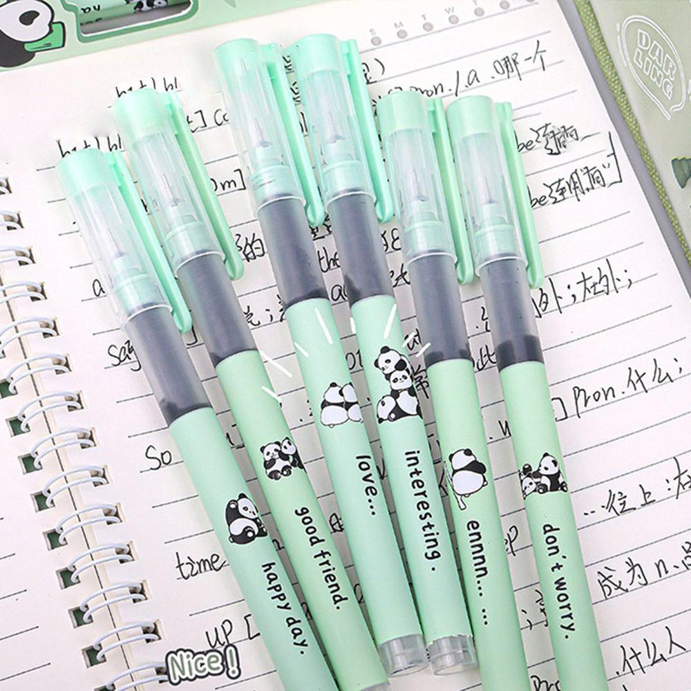 6Pcs/lot Panda Capybara Gel Pen 0.5mm Black Pen Press Erasable Pen  School Office Writing Stationery