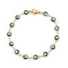 304 Stainless Steel Bracelets Gold Color Link Chain Multicolor Evil Eye Enamel Bracelets For Women Man Gift 19.2cm ,1 Piece
