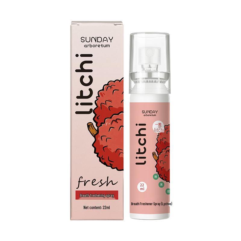 Peach Lychee Long-Lasting Breath Freshener Spray - 22ml Portable Mouthwash