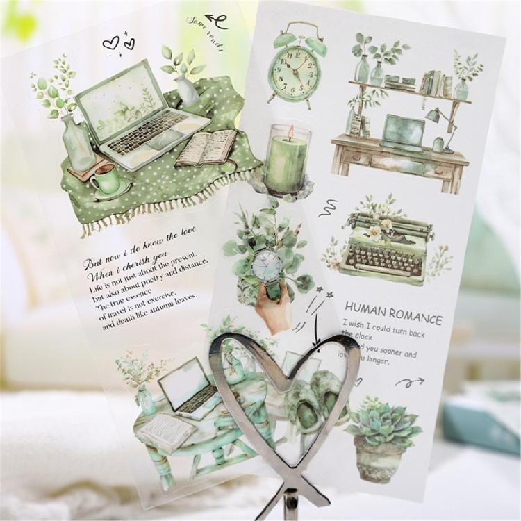 Scrapbooking Decorative Sticker Scene Sticker Water Resistant PET Sticker for Laptop Journal Phone Case Photo Album