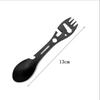 Camping Utensils Set Stainless Steel Outdoor Survival Gear 5 in 1 Tableware Travel Hiking Cutlery Fork Spoon Opener