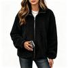 Women's Fuzzy Zip-Up Cardigan Jacket for Fall and Winter