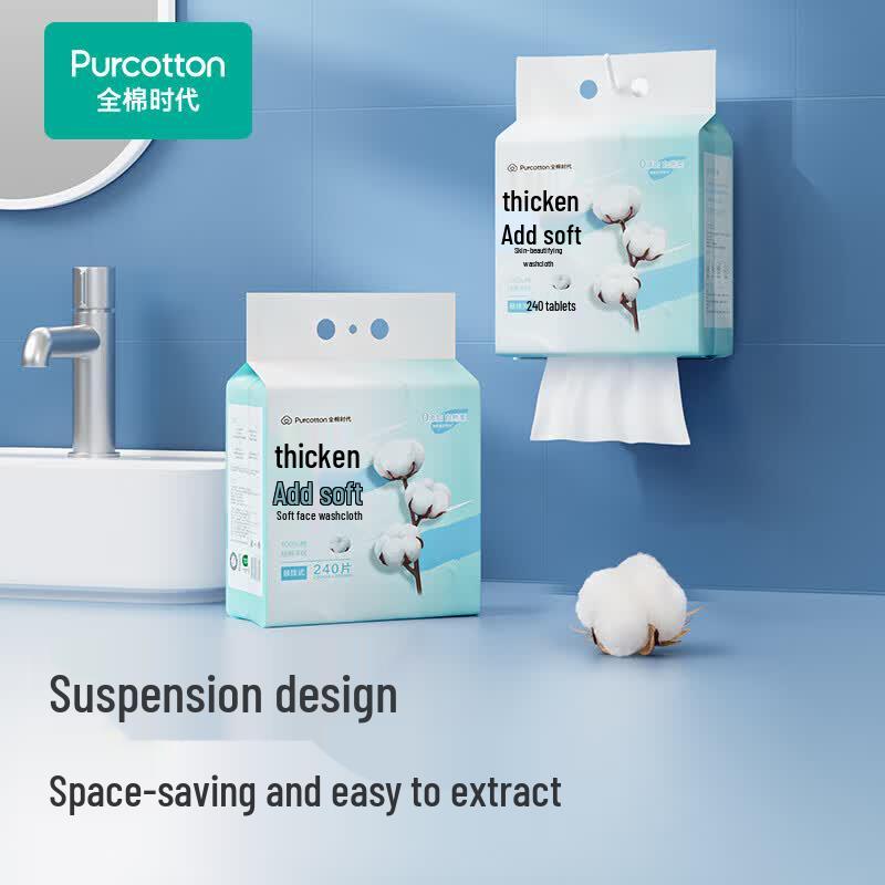 PurCotton Soft Facial Towels - Hanging Pack