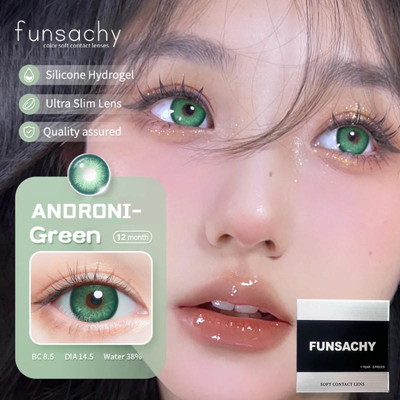 FUNSACHY 2 st Naturliga Kontaktlinser för Ögon Färgade Blå Kontaktlinser Grå Vacker Pupill Grön Lins Ögonmakeup Koreanska Linser