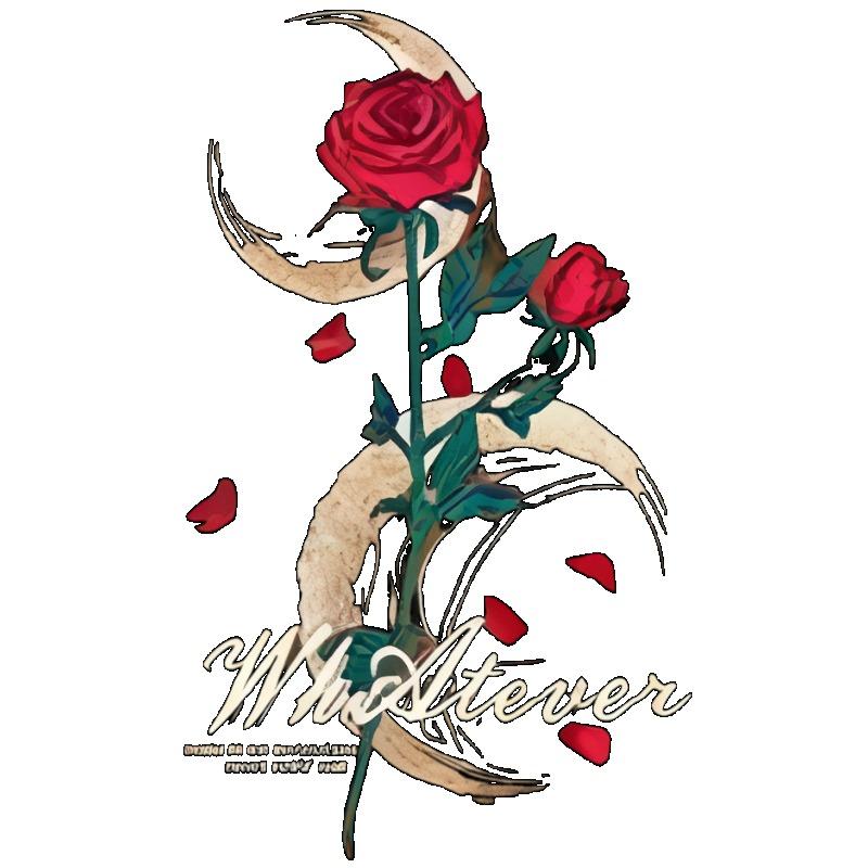 Oversized T Shirt Black Rose Moon Pattern Whatever Text Print Casual Streetwear Fashion Top Women Summer Wear