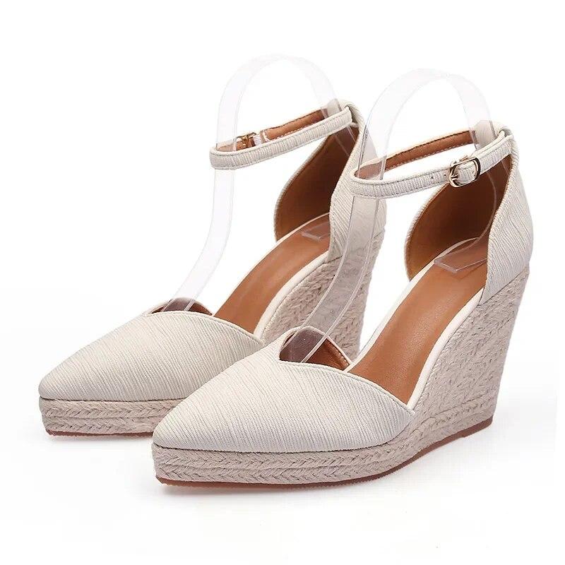 2024 Fashion High Heels Women Party Shoes Pointed Toe Elegant Ladies Wedges Shoes Brand Women Pumps Black Big Size 42