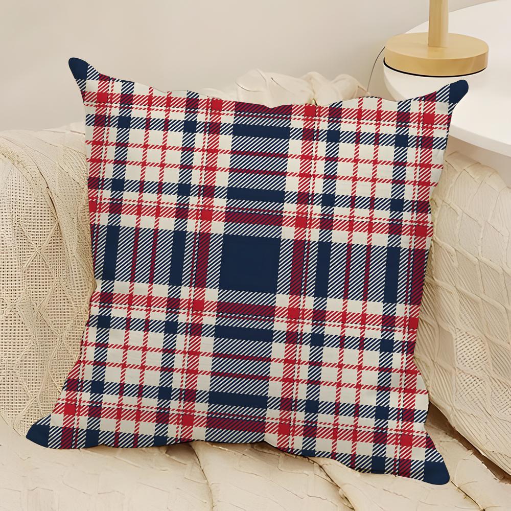 Classic Stripe Element Pillow Case Natural Linen DoubleSided Printing Sofa Home Decor Cushion Cover