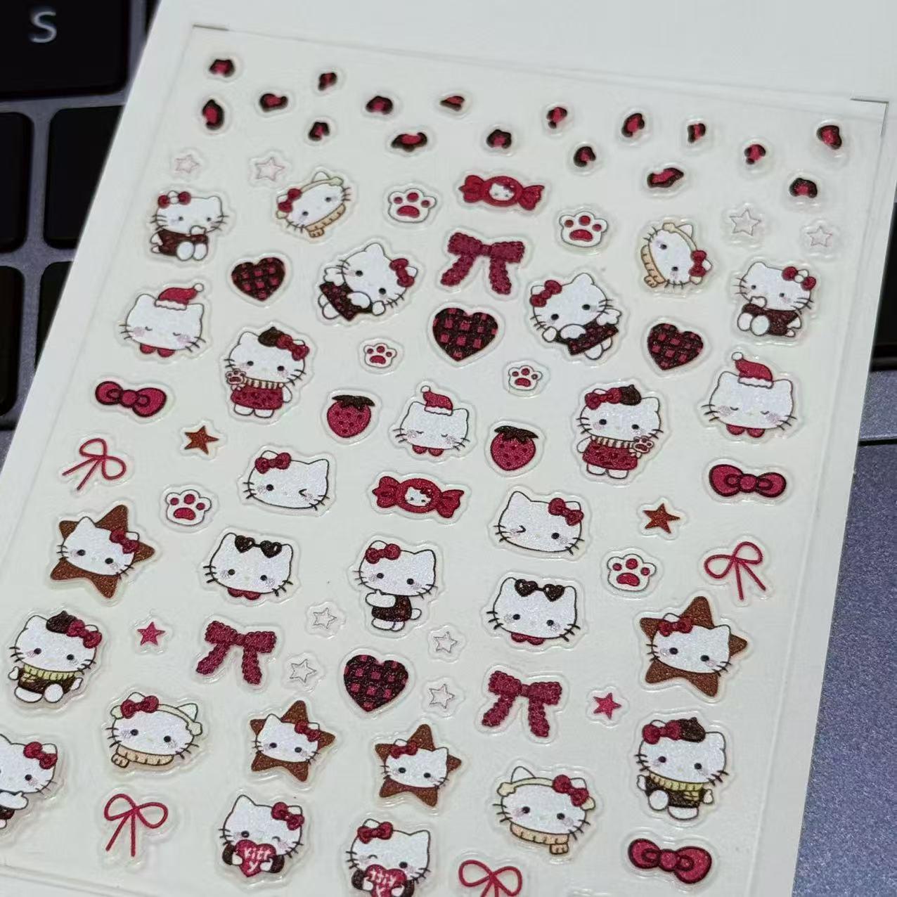 

3D рельефные наклейки для ногтей Hello Kitty - Милый мультяшный котенок для чашек и камер