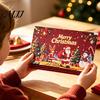 Christmas Gift Giving Supplies Money Card Holder with 6 Slots, Santa/Elk/Tree Theme Cash Box for Santa Claus Bills And Cards, Festive Cardboard