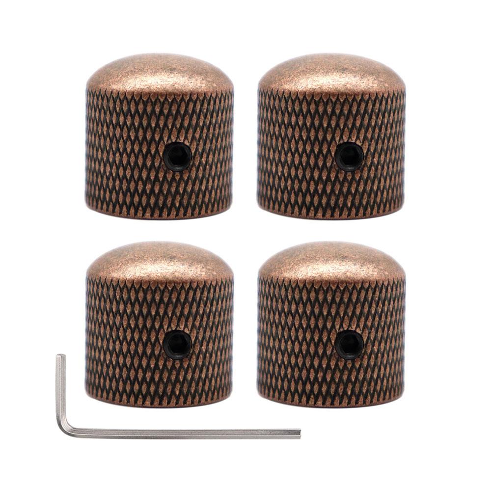 3pcs/4pcs Metal Dome Knobs Electric Bass Guitar Knobs Volume Tone Control Knobs with Wrench Bronze/BK/CR/GD/Black Nickel