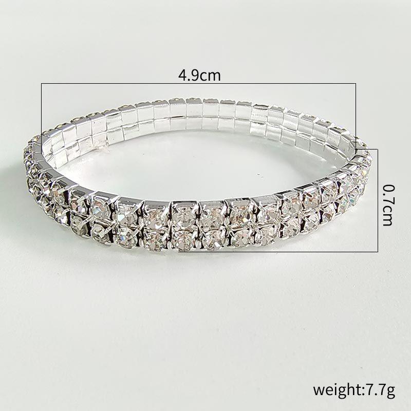 Europe and the United States  Bracelet, Simple INS Style Girl Row Bracelet Female 8 Row Diamond Shiny Combination