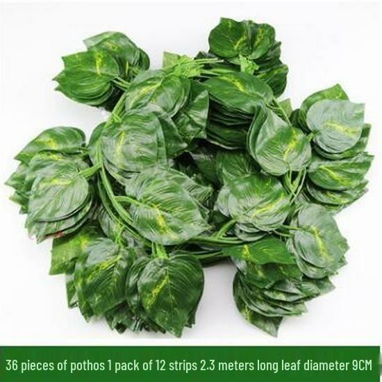 Artificial Rattan Ivy Vine with Green Grape Leaves and Chlorophytum Ceiling Decor