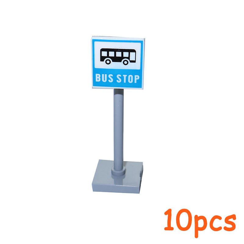 Non-Toxic Moc City Traffic Road Signs Signal Light Building Block Bike Bicycle Scooter Motorcycle Vehicle Scene Construction Accessories