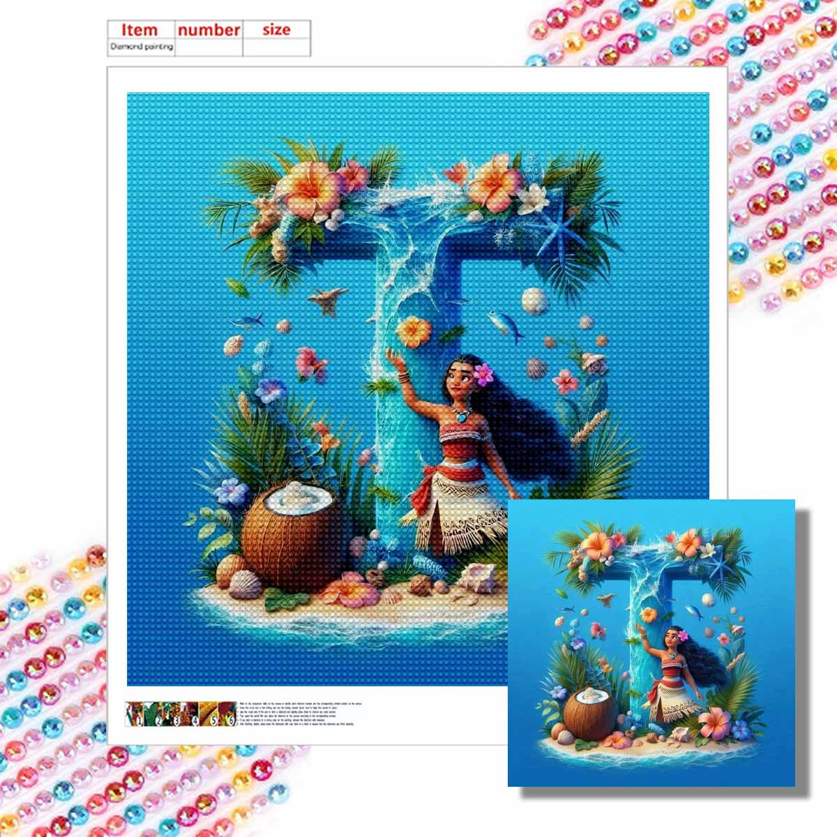 

Алмазная живопись своими руками Круглые алмазы Мотана и буква Т Полная алмазная мозаика Украшение для дома Живопись Набор для вышивания крестом Round 20x20cm