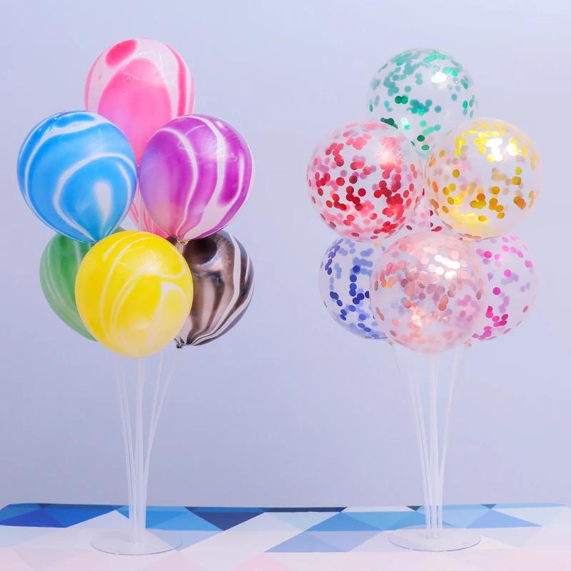 New 1Set 7 Tubes Balloon Stand Balloon Holder Column Confetti Balloons Baby Shower Birthday Party Wedding Xmas Decoration Suppli