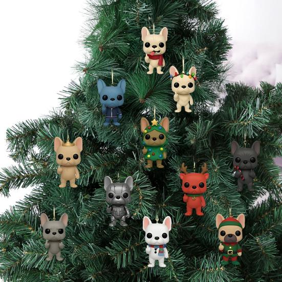 Vtipný kalendář s gumovou kachničkou a prostředníčkem Francouzský buldoček 24 Vánoční odpočítávací krabička na ozdobu stromku Slavnostní hračka do vany Dárek pro děti dospělé