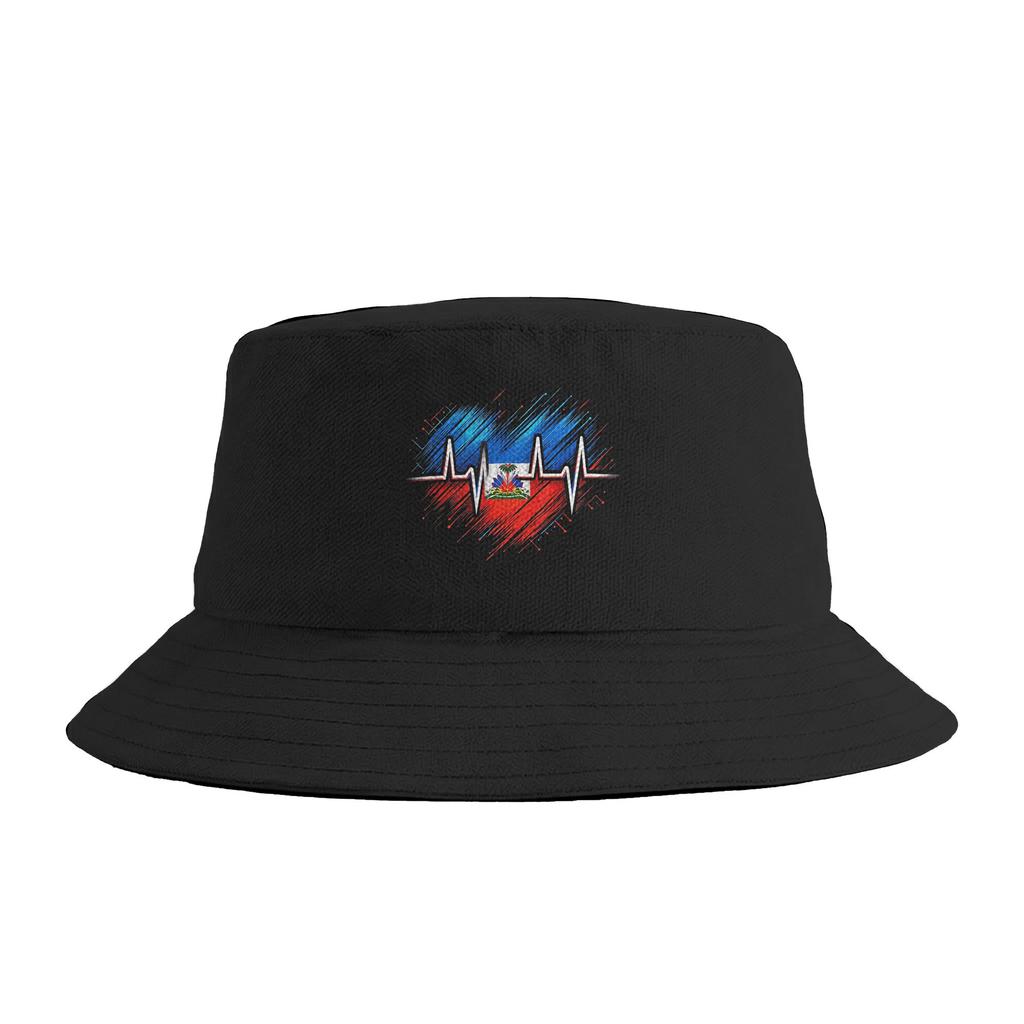 Happy Haitian Flag Day Cool Haiti Flag Map Haitian Pride Bucket Hat Summer  Retro FisherUnisex Hats For Unisex Women Breathable Caps