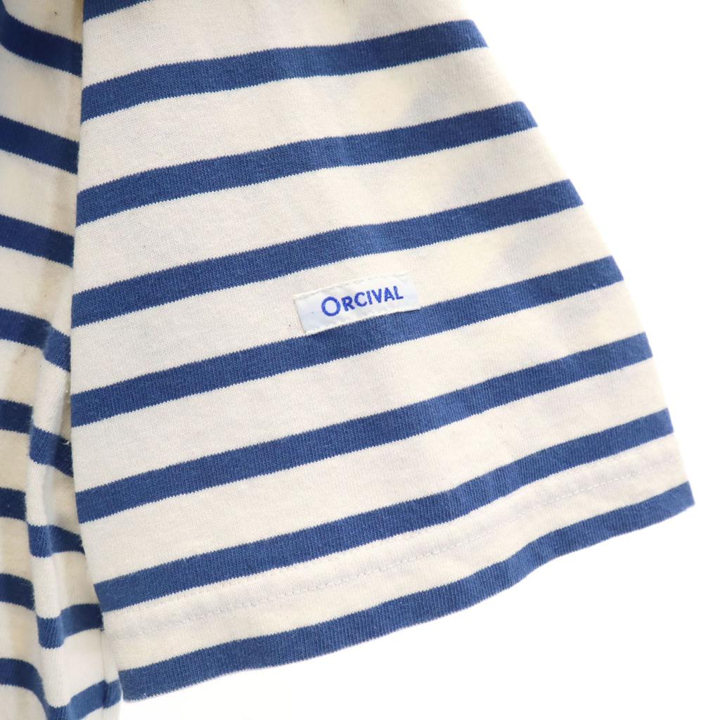 ORCIVAL Made in France Border Pattern Short sleeve Boat neck Basque shirt Women Used