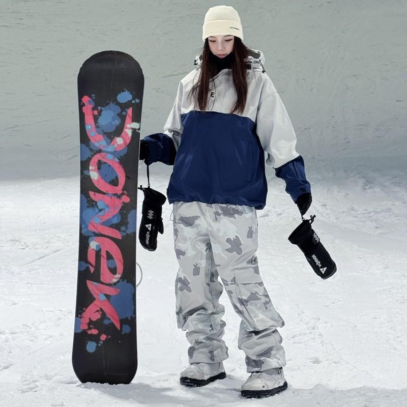 Men Women Ski Suit Set Waterproof Windproof Thermal Fleece Lined Camo Snowboard Jacket Pants Outdoor Winter Gear