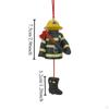 Christmas Firefighter Pendant Statue Figurine Fireman Sculpture Xmas Tree Decoration for
