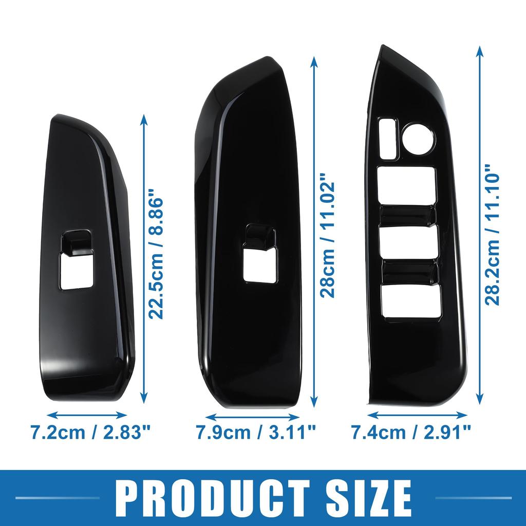 ABSOPRO Power Window Switch Panel Cover Lift Control Switch Trim Sticker for Toyota Highlander 2014-2019