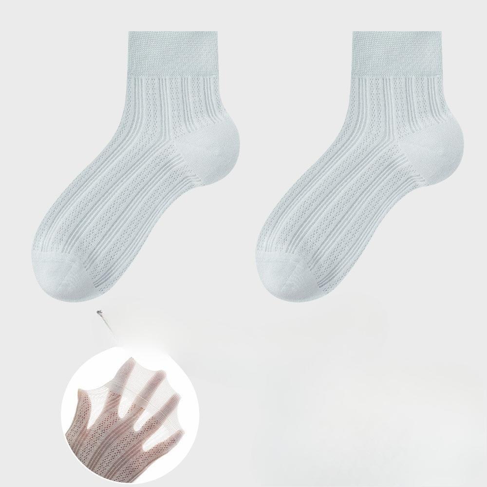 Summer Thin Breathable Mulberry Silk Short Socks for Women, Solid Color, Versatile, Sweat-absorbing Mesh, Boneless Women's Pure Cotton Socks