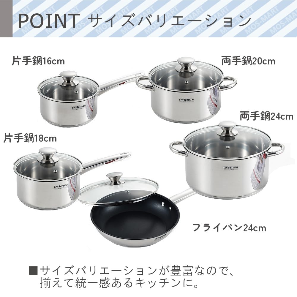 Tamahashi (Tamahashi) Popular Restaurant Chef Tsutomu Ochiai Supervised LA BETTOLA 16cm Stainless Steel Saucepan, Gas Stove Compatible, Induction Cook