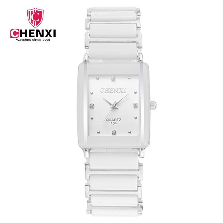 Watch Rectangle Square Couple Watch 104A Fashion Ceramic Watch Women