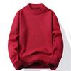 Moda męska Casual Slim Fit Basic sweter z dzianiny z golfem wysoki kołnierz sweter męski podwójny kołnierzyk jesienno-zimowa bluzka