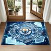 Manchester City Design Crystal Velvet Rug Soft Decorative Mat for Bedroom Entrance