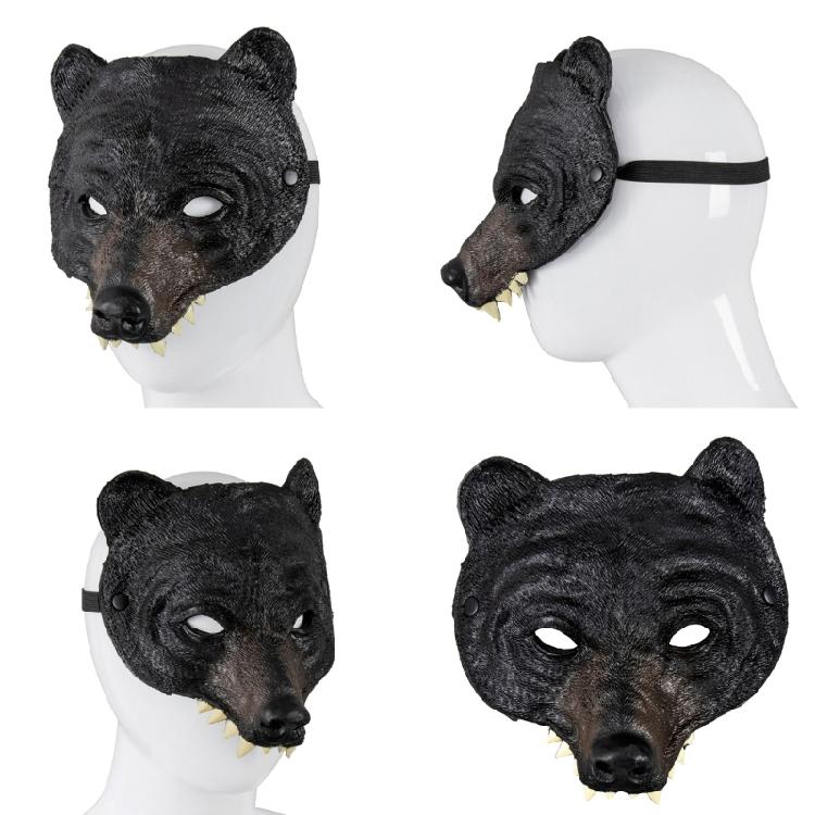 Multipurpose Bear Costume Mask for Kids and Adults Animal Head Half Face Mask for Halloween Animal Cosplay Accessory