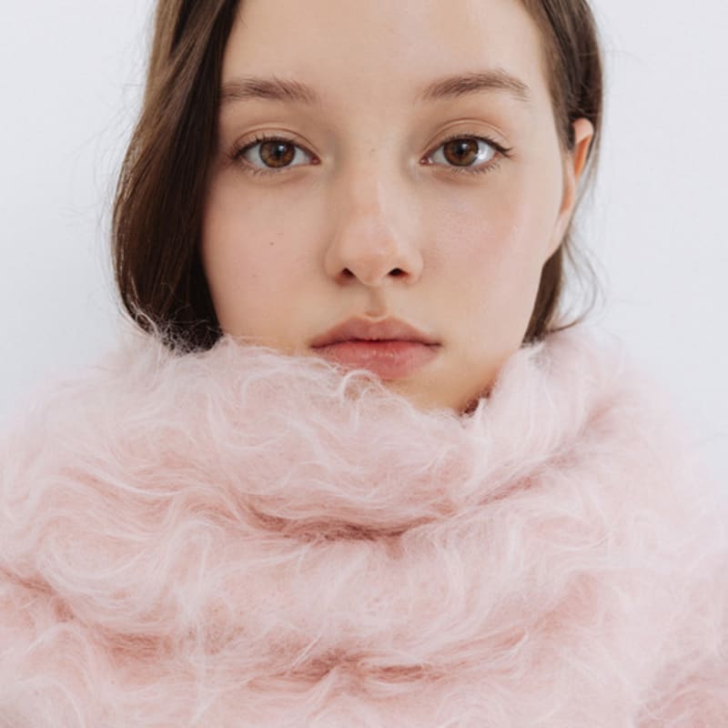 THETIS WAVY FLUFF long HAIR WOOL MUFFLER_TT5W704PK