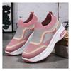 Women's Slip-on Wedge Sneakers Breathable Knit Platform Shoes Fashion Casual Walking Shoes