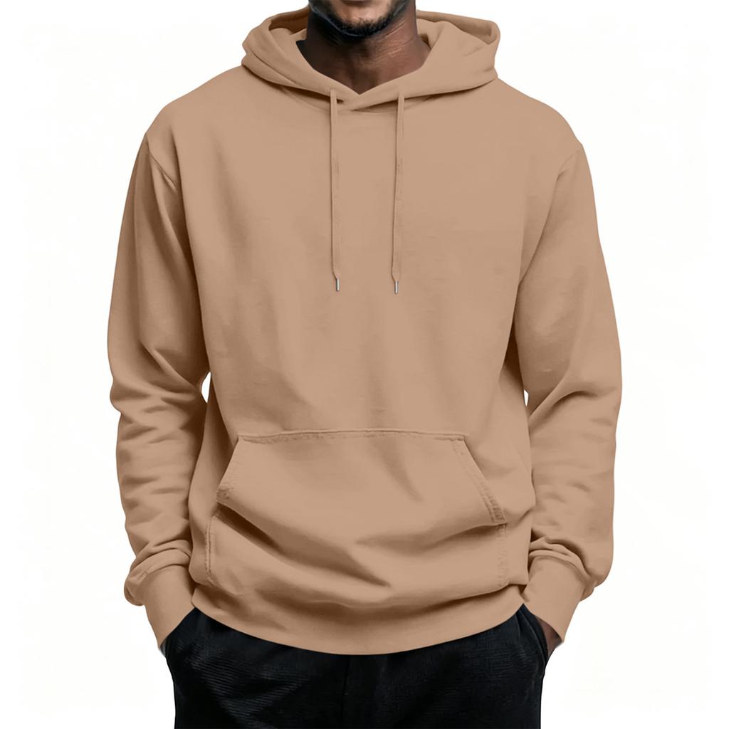 Men's Hooded Long Sleeve Casual Pullover Sweatshirt for Everyday Wear