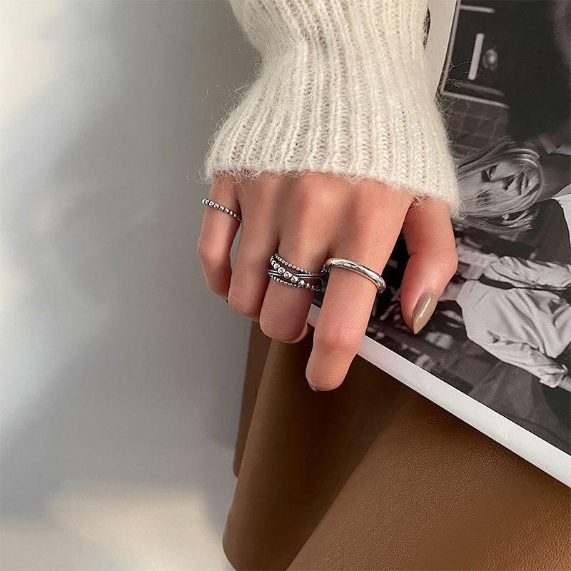 925 Inspired Vintage Sterling Silver Ring For Women Elegant Design Adjustable Fashion Statement
