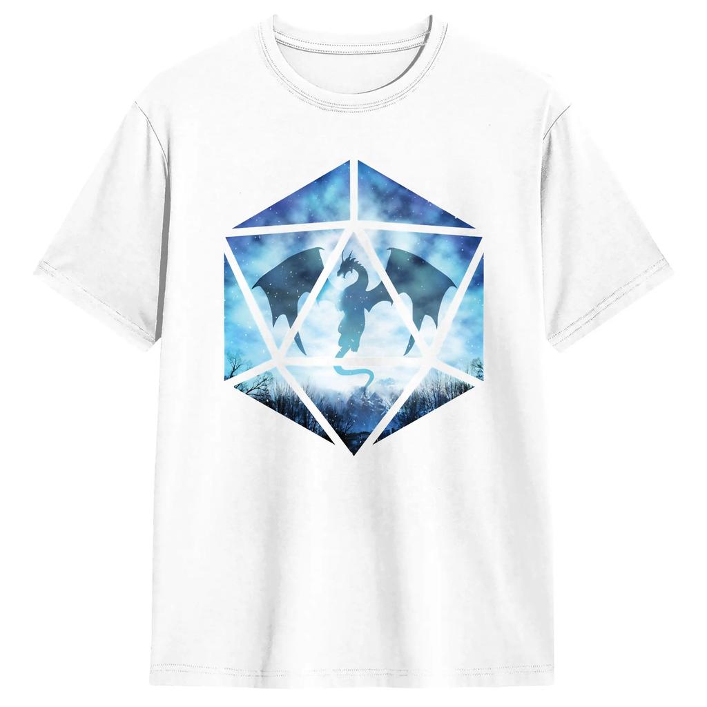 Blue Sky Ice Dragon D20 Tshirt Unisexs Y2k Funny Tshirts Summer O Neck Harajuku Tee Shirt Wholesale Oversize Tops