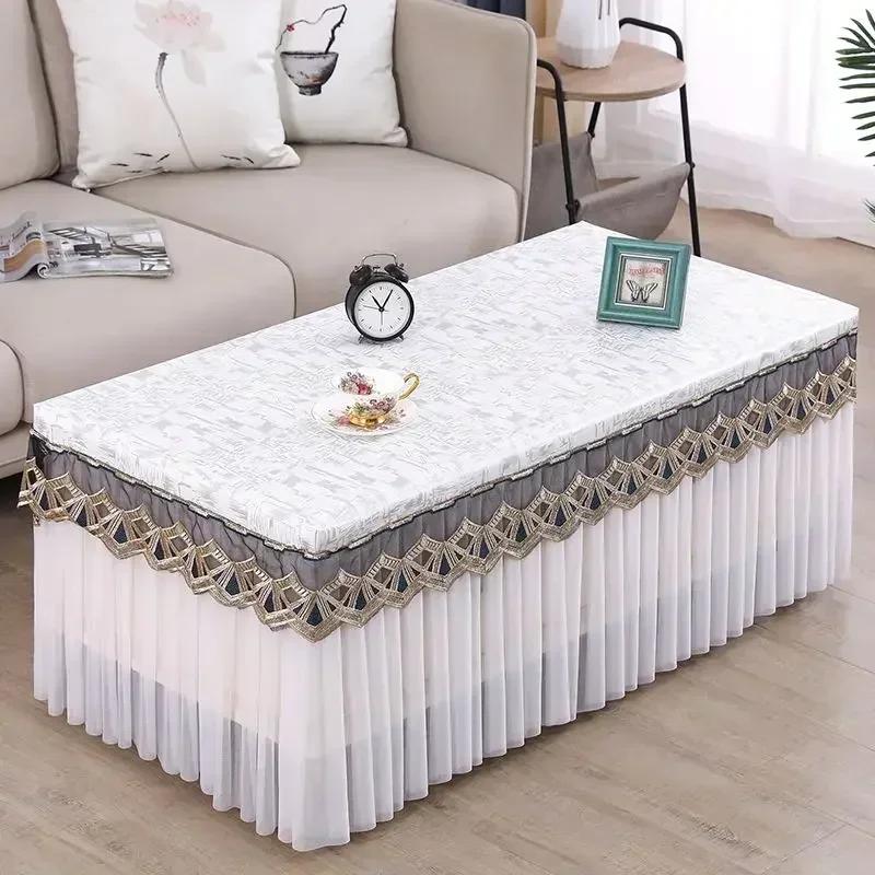 Leather Oil Resistant Waterproof Tea Table Cloth Corner Coffee Table Cover Dustproof Tablecloth Cover Wedding Party Decoration