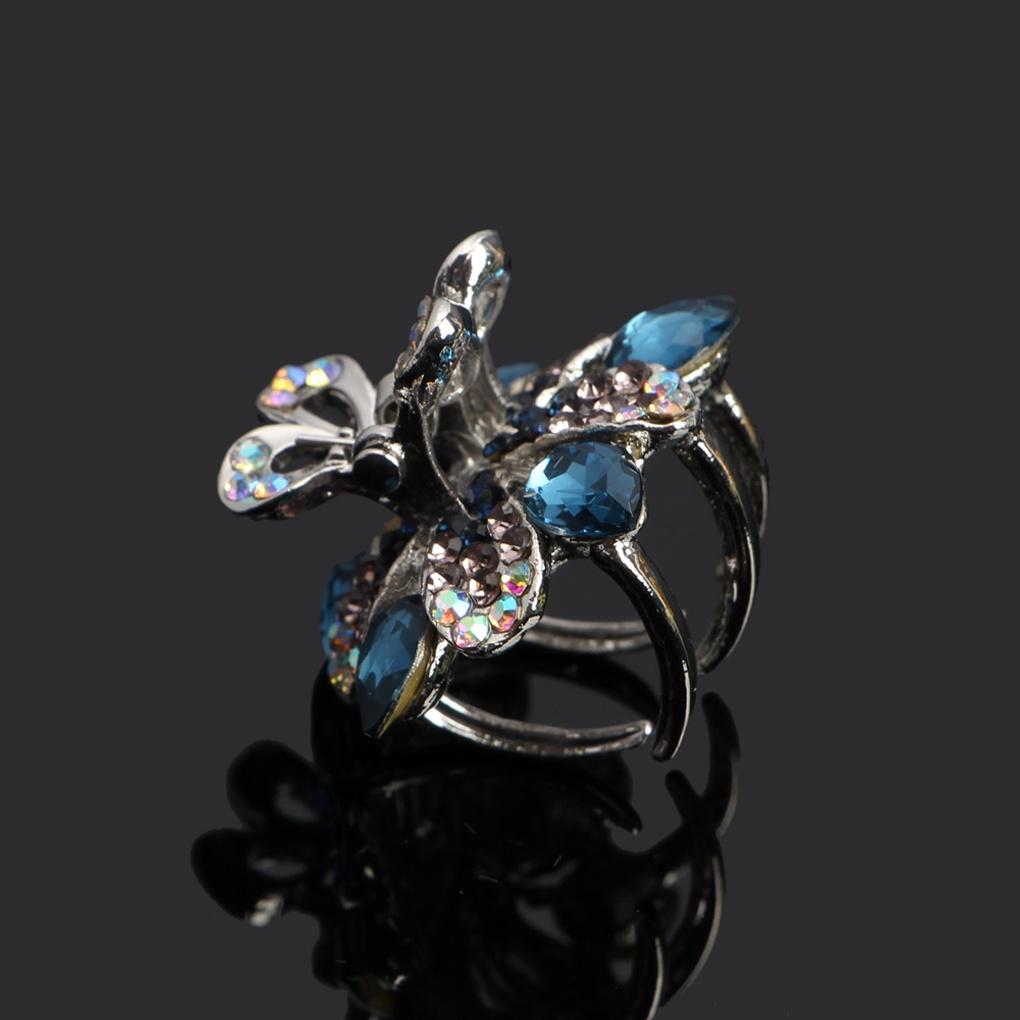 Damen Heidi Punkt Haarnadel (blau) Zirkonia Haarspange