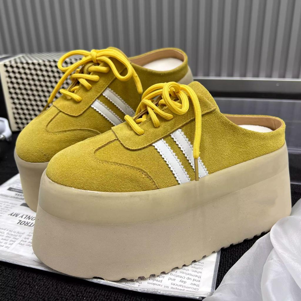 Super Thick-soled Bag Head Slippers, Comfortable and Versatile German Training Shoes, Small Street Photography Fashion Shoes