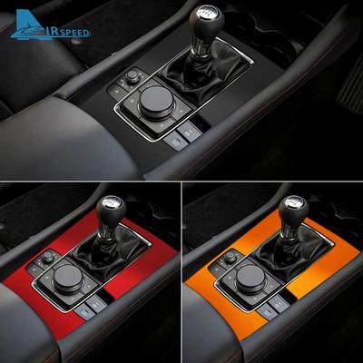 Top Suede Trim Sticker For Mazda 3 Axela BP      2024 2025 Car Central Manual Transmission Gear Shift Panel