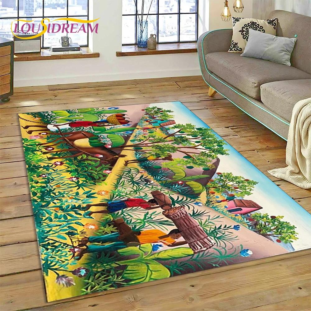 Cartoon Africa Ethiopian Custom Painting Art Carpet Rug for Bedroom Living Room Home Sofa Decoration,kids Large Decor Floor Mat